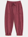 Jogging pants with an elastic waistband and a relaxed fit: Plum