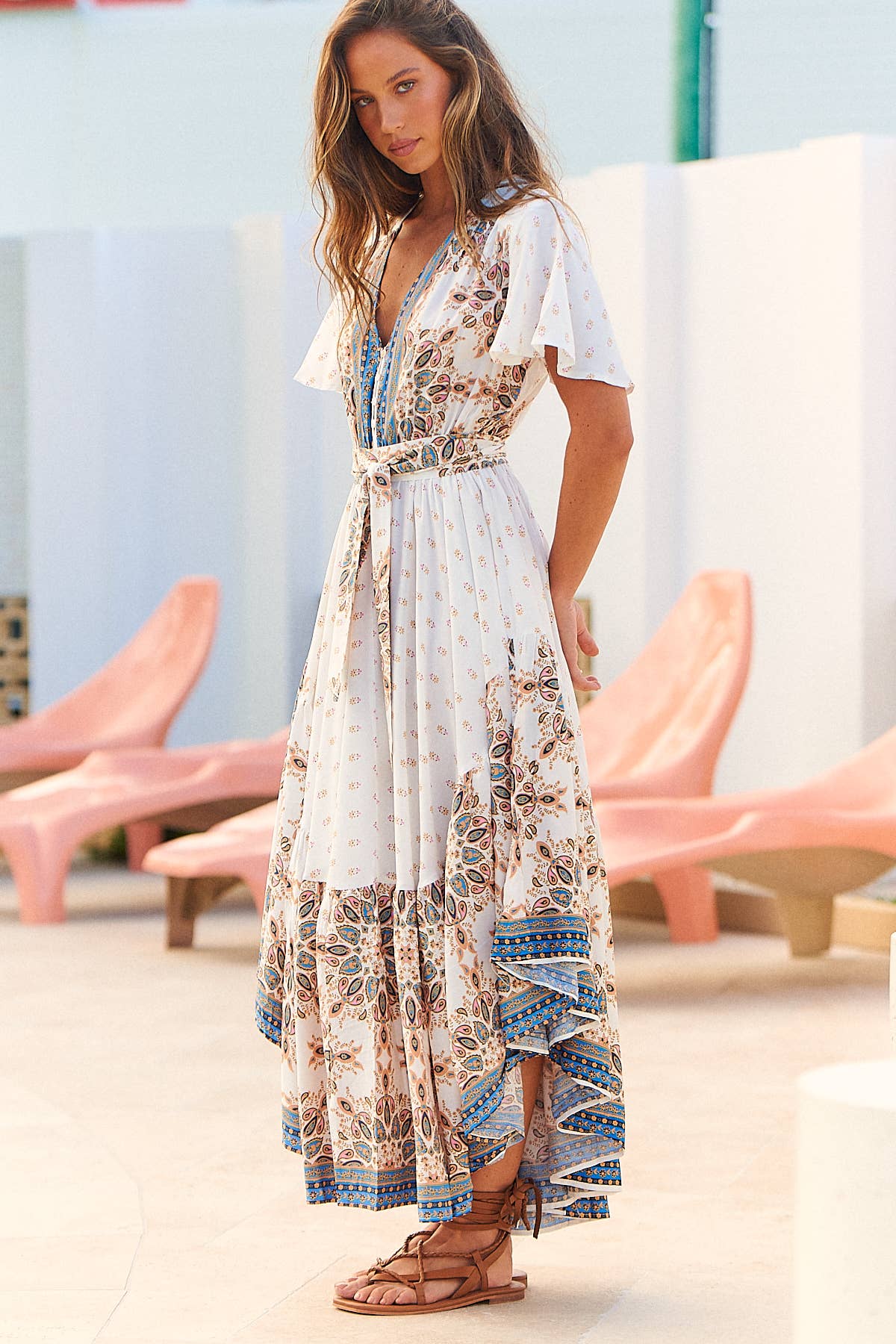 GEMSTONE PRINT TAURUS MAXI DRESs