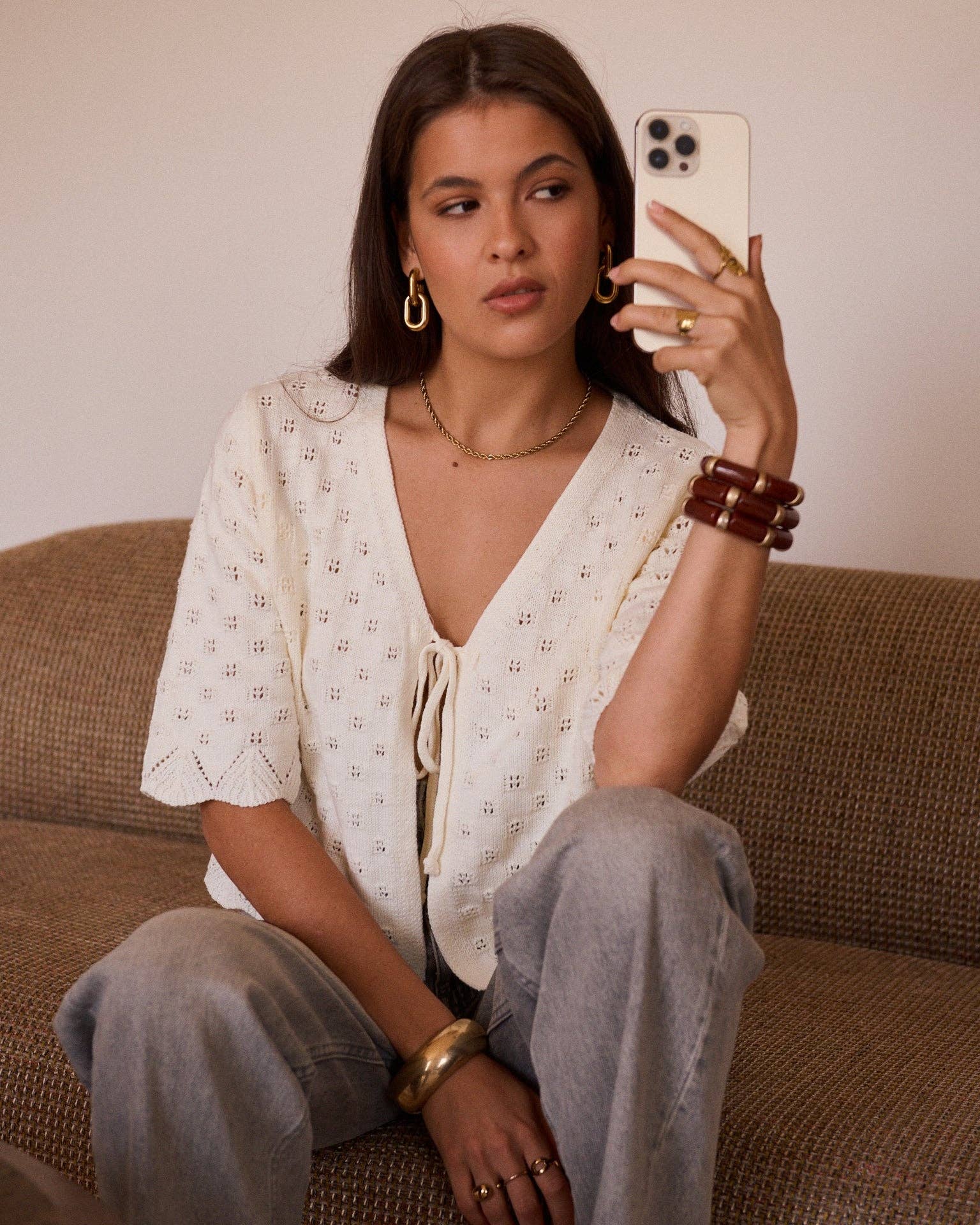Alia vest: Cream