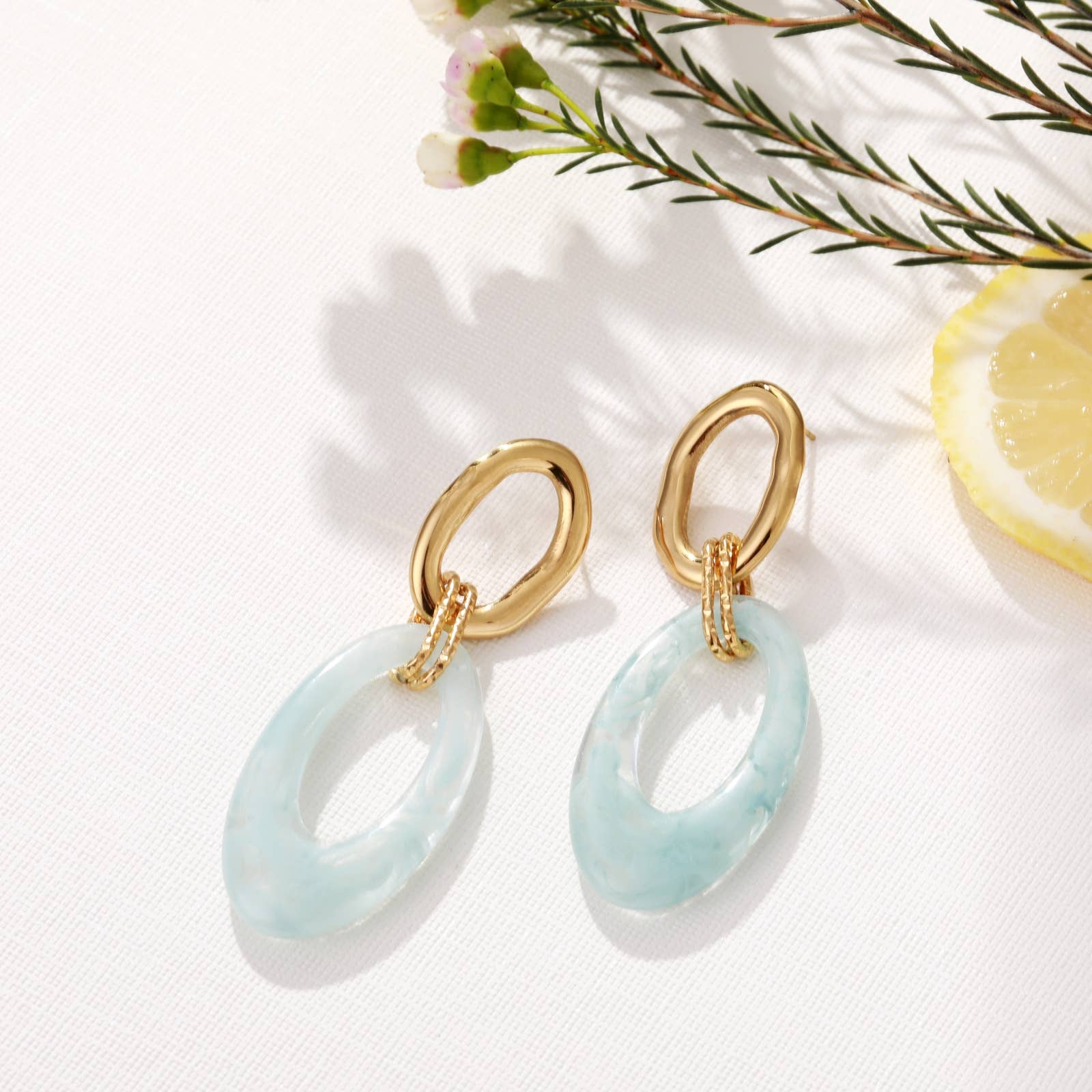 Aurore - Drop Earrings: Blue