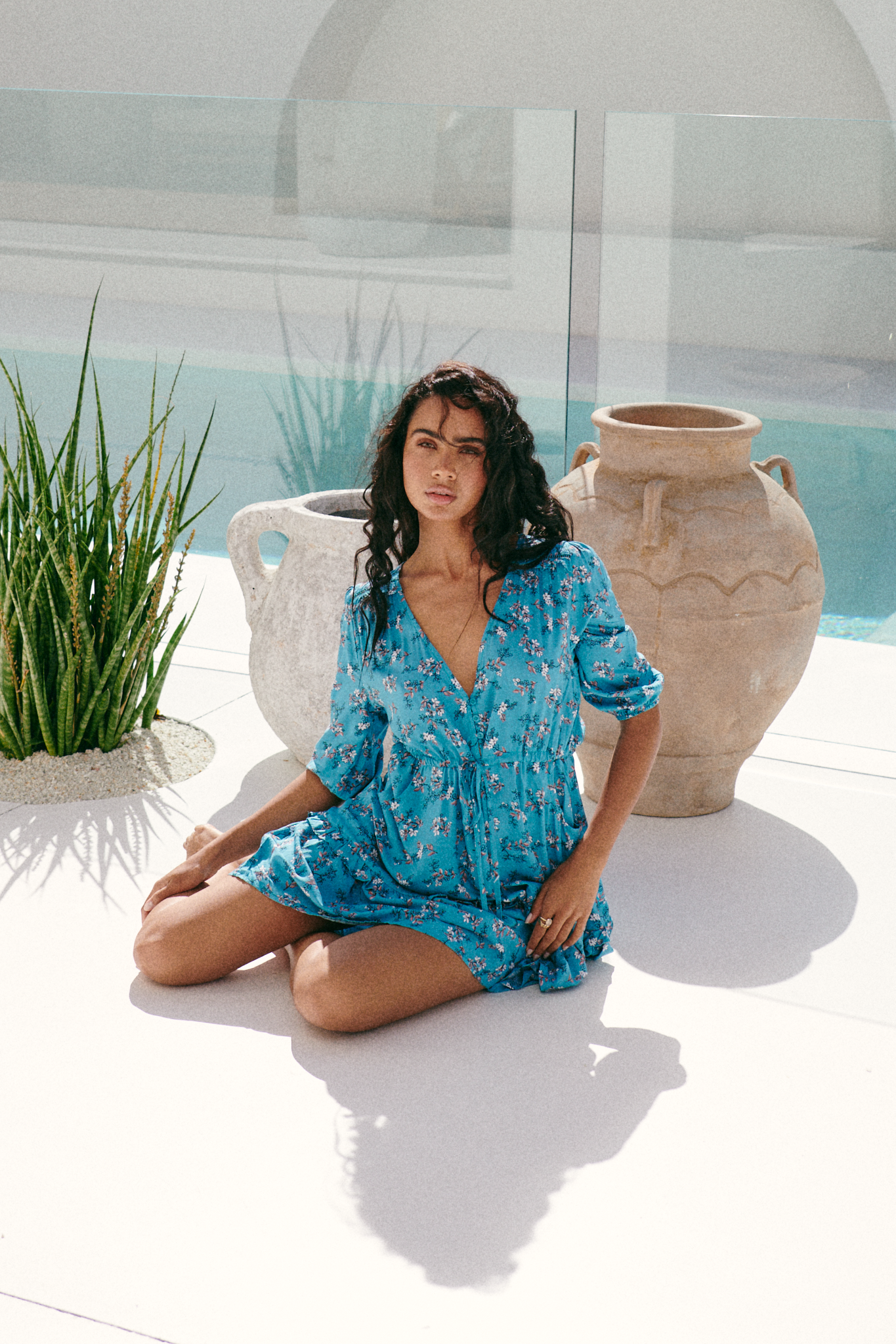 OCEAN EYES PRINT ANIKA MINI DRESS