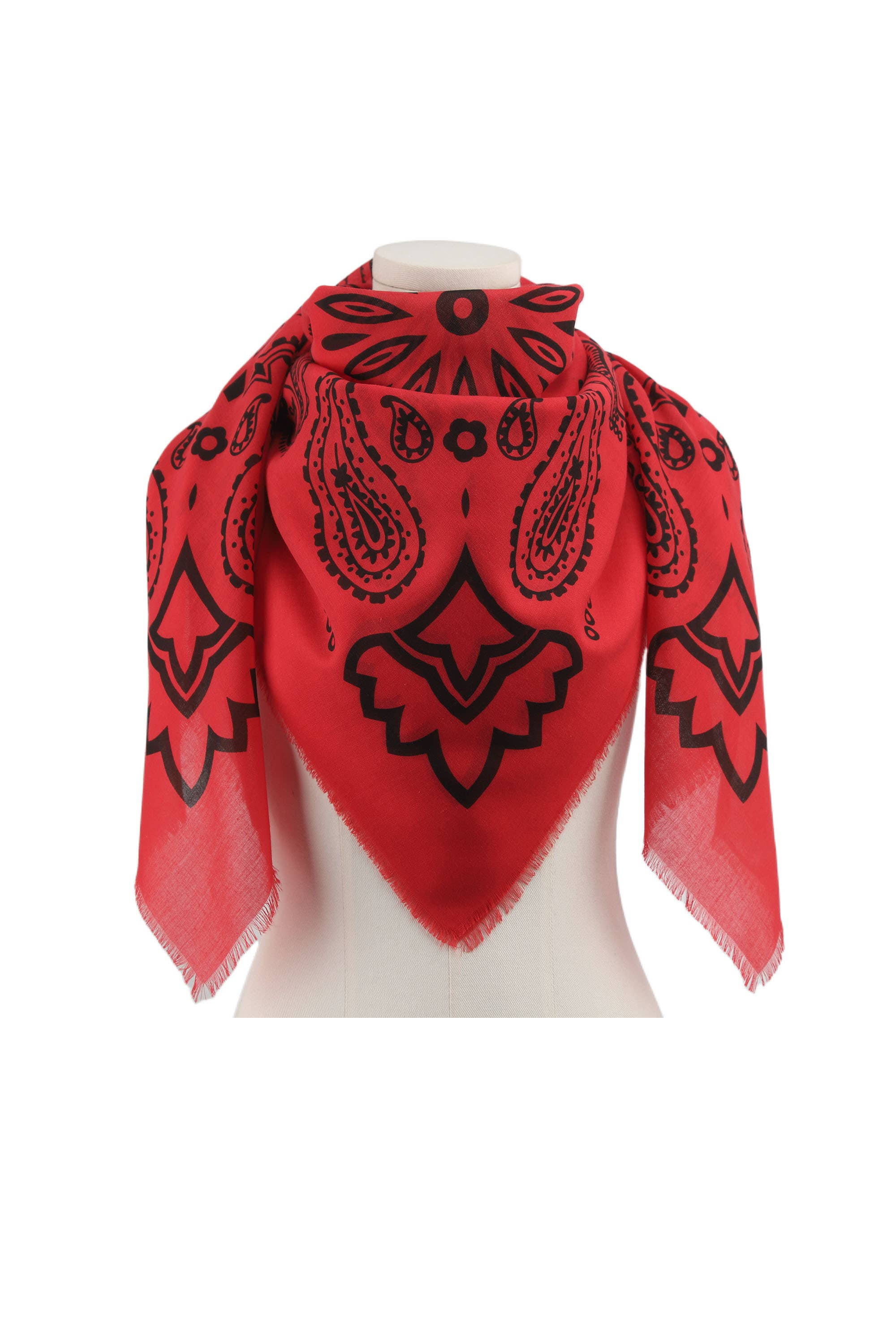 PAISLEY PRINT SCARF: Red