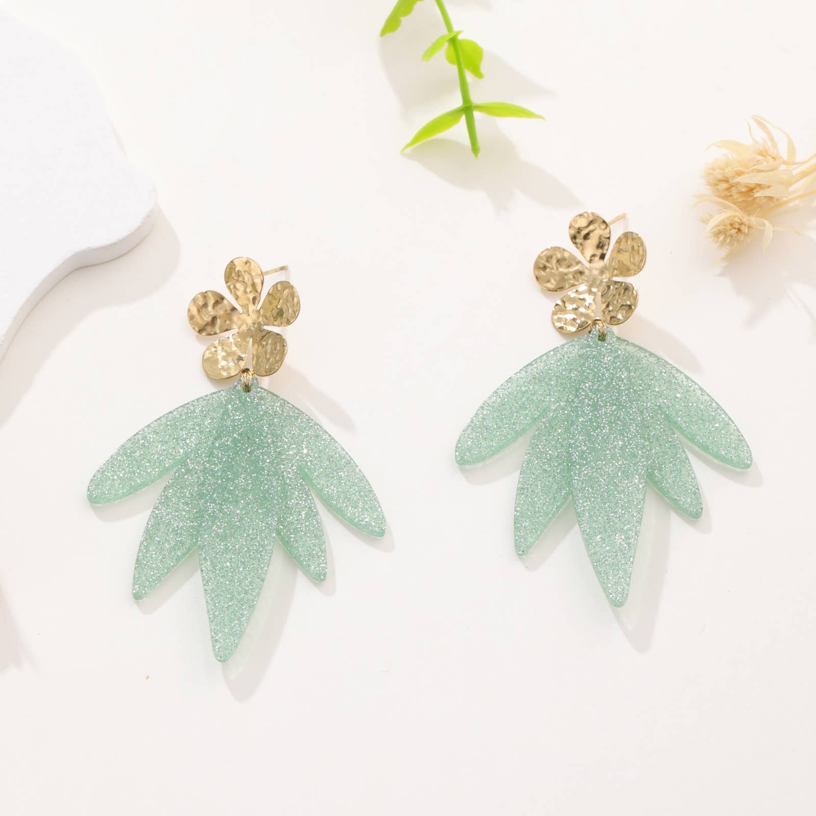 Hanina - Dangling earrings: Green