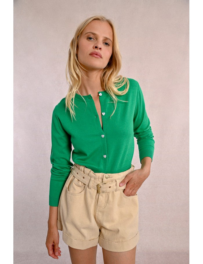 Light buttoned Cardi in green