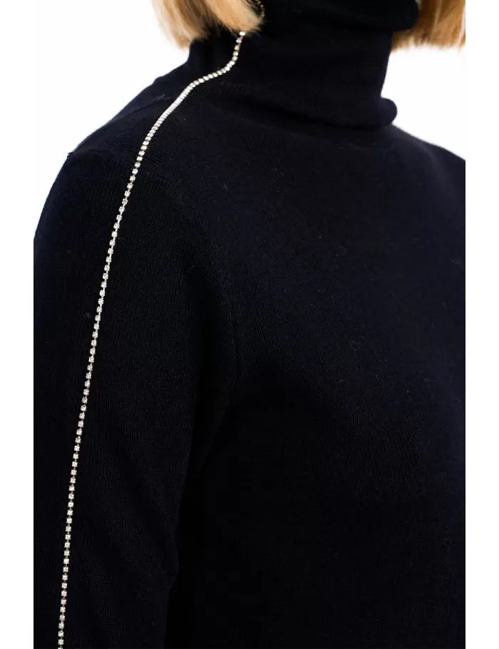 Sweater with rhinestone band