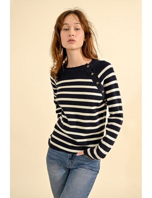 Sailor button detail sweater