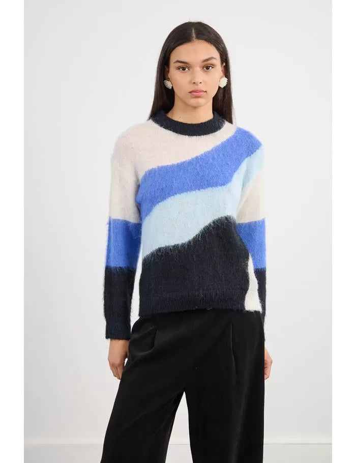 Brushed knit sweater