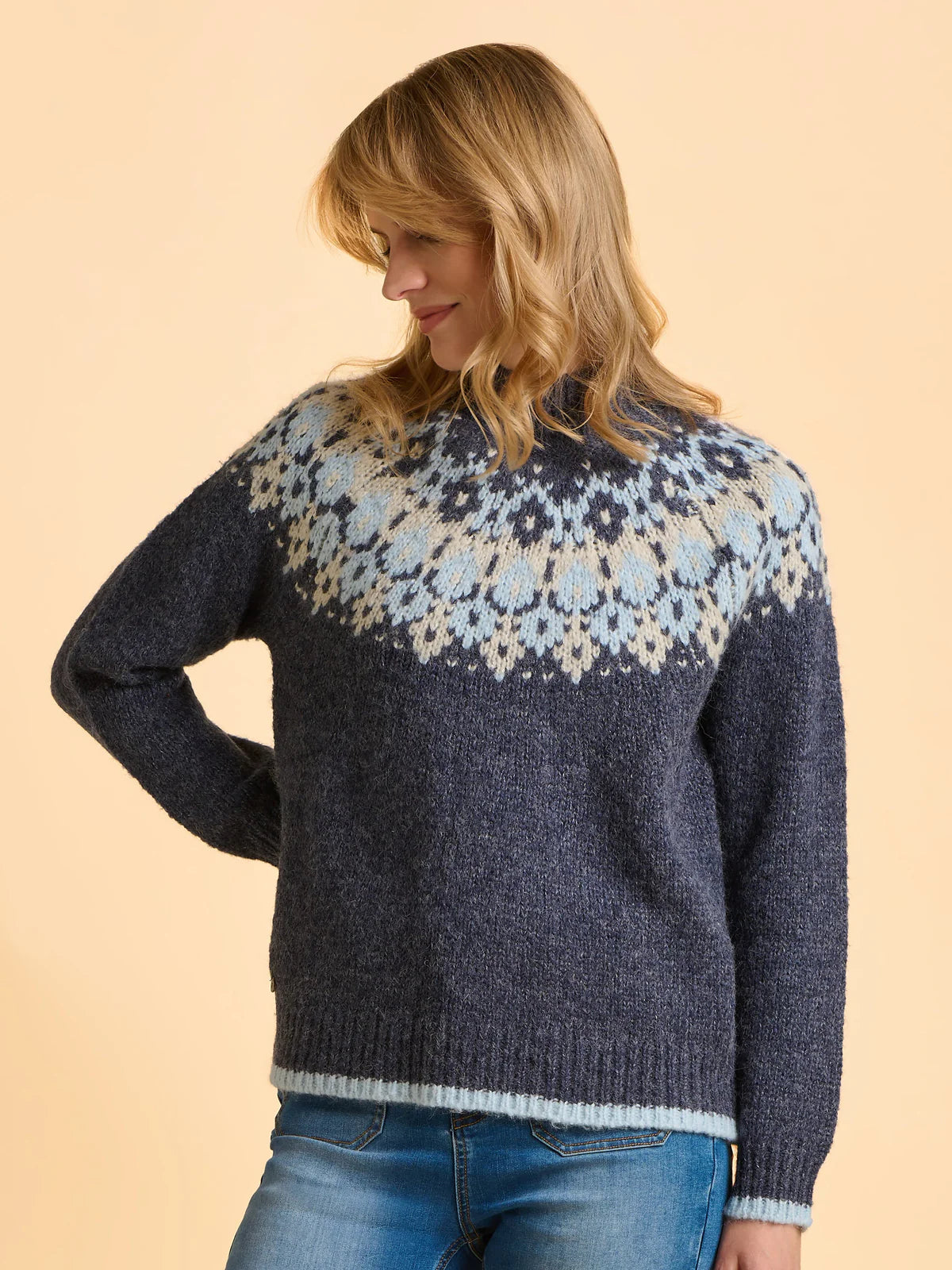 Windswept Fairisle jumper blue