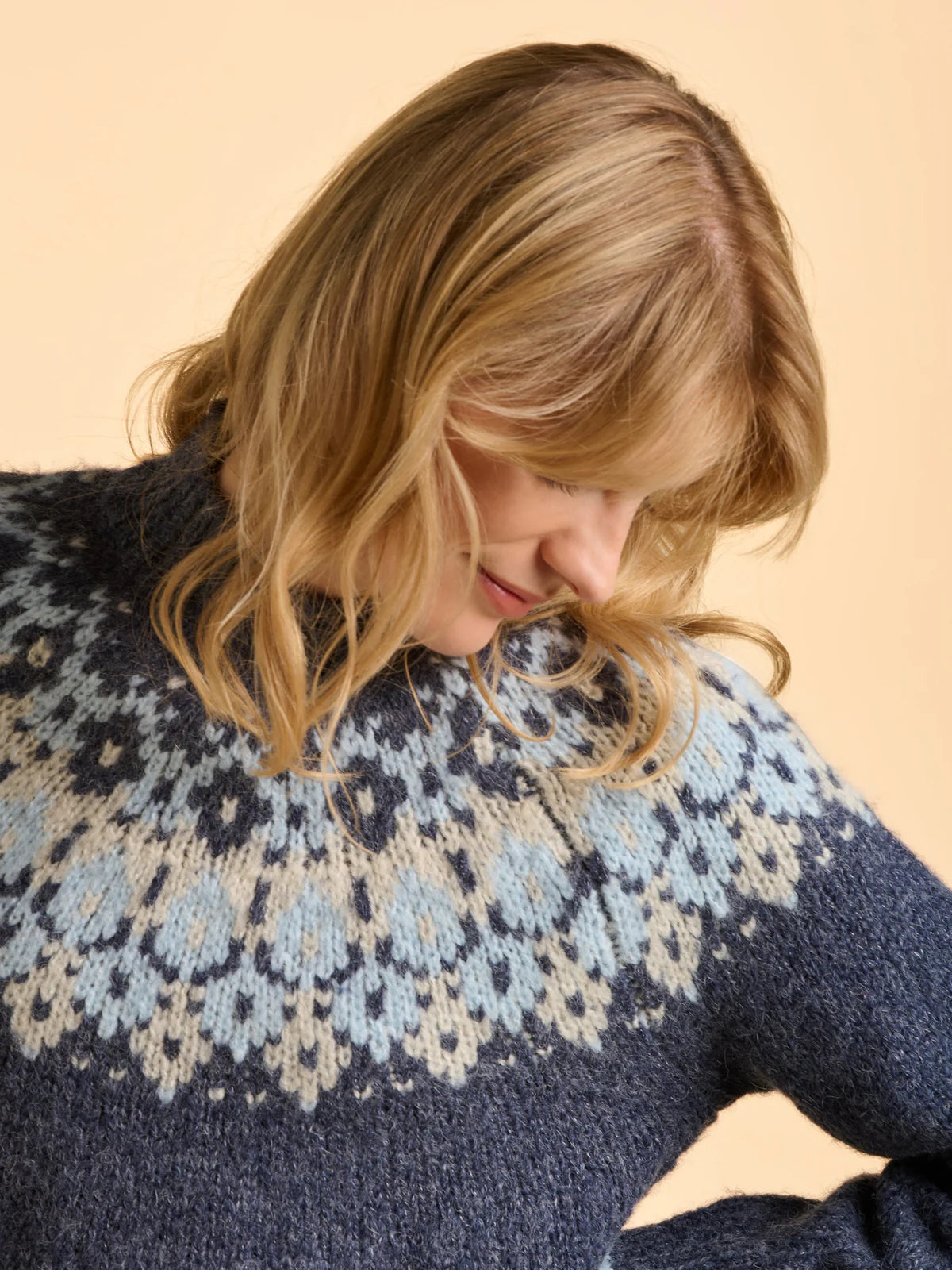 Windswept Fairisle jumper blue