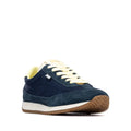 Navy and pale yellow trainer