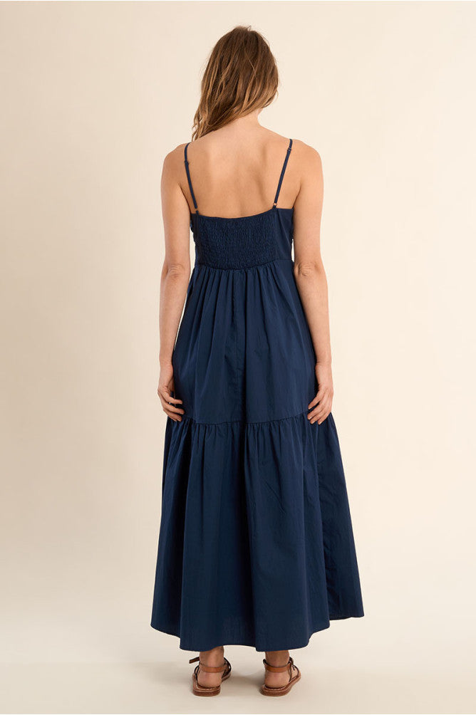 Navy dress with front bow detail