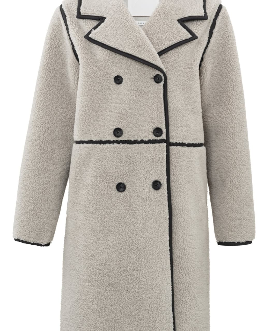 Shearling style coat with leather finish