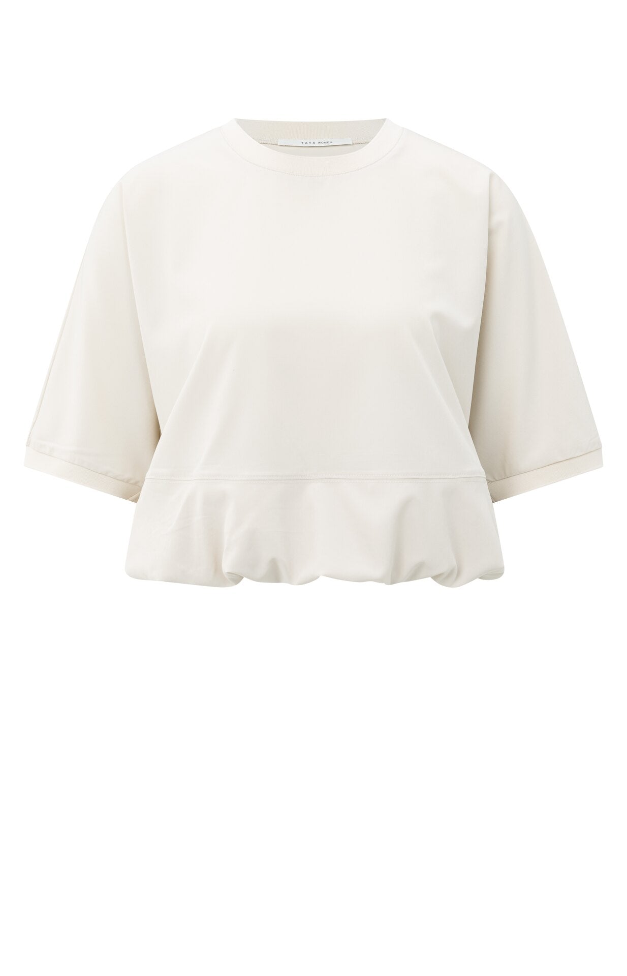 Balloon hem top in chalk white