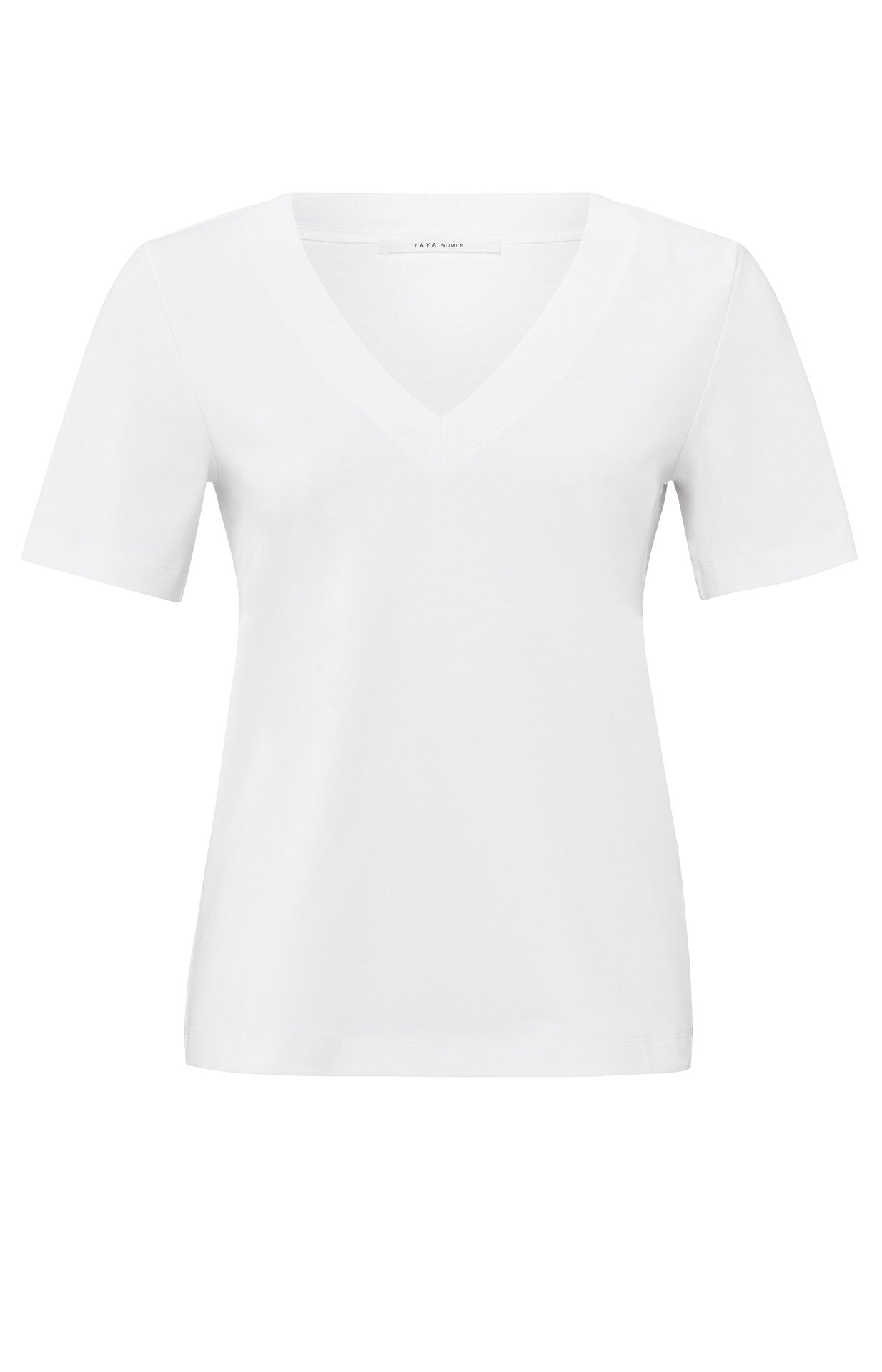 V neck yaya t shirt in pure white