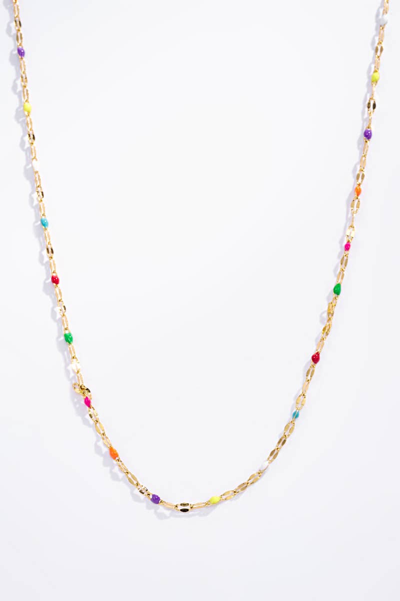 Stainless steel colorful necklace: Multicoloured