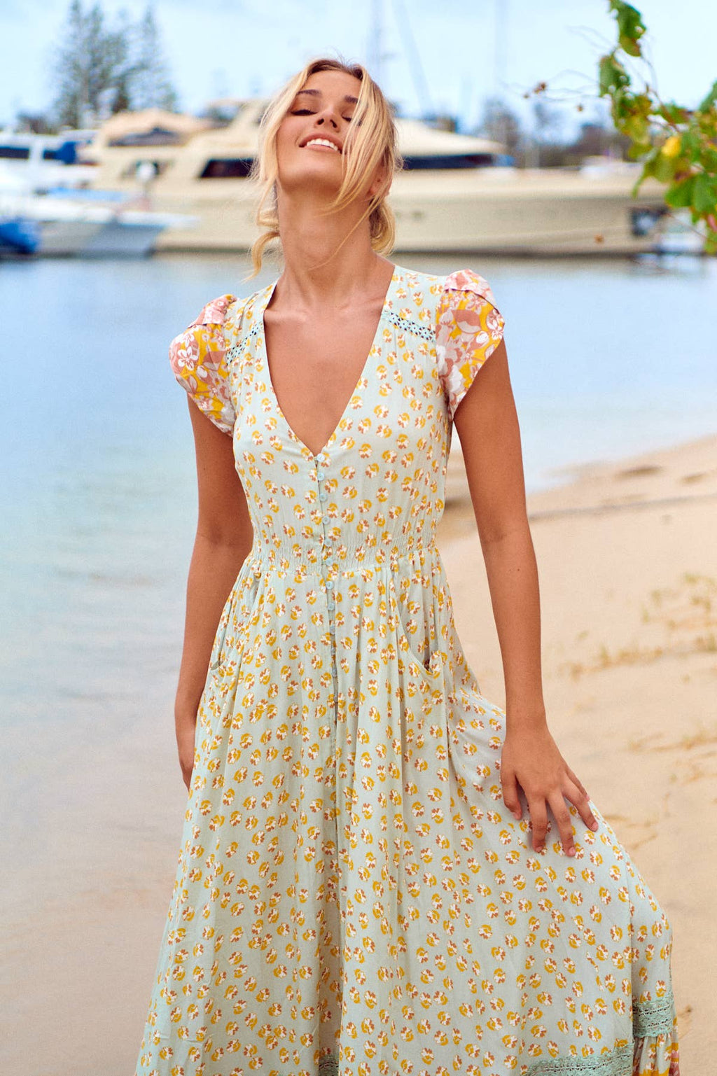MAISHA PRINT CARMEN MAXI DRESS