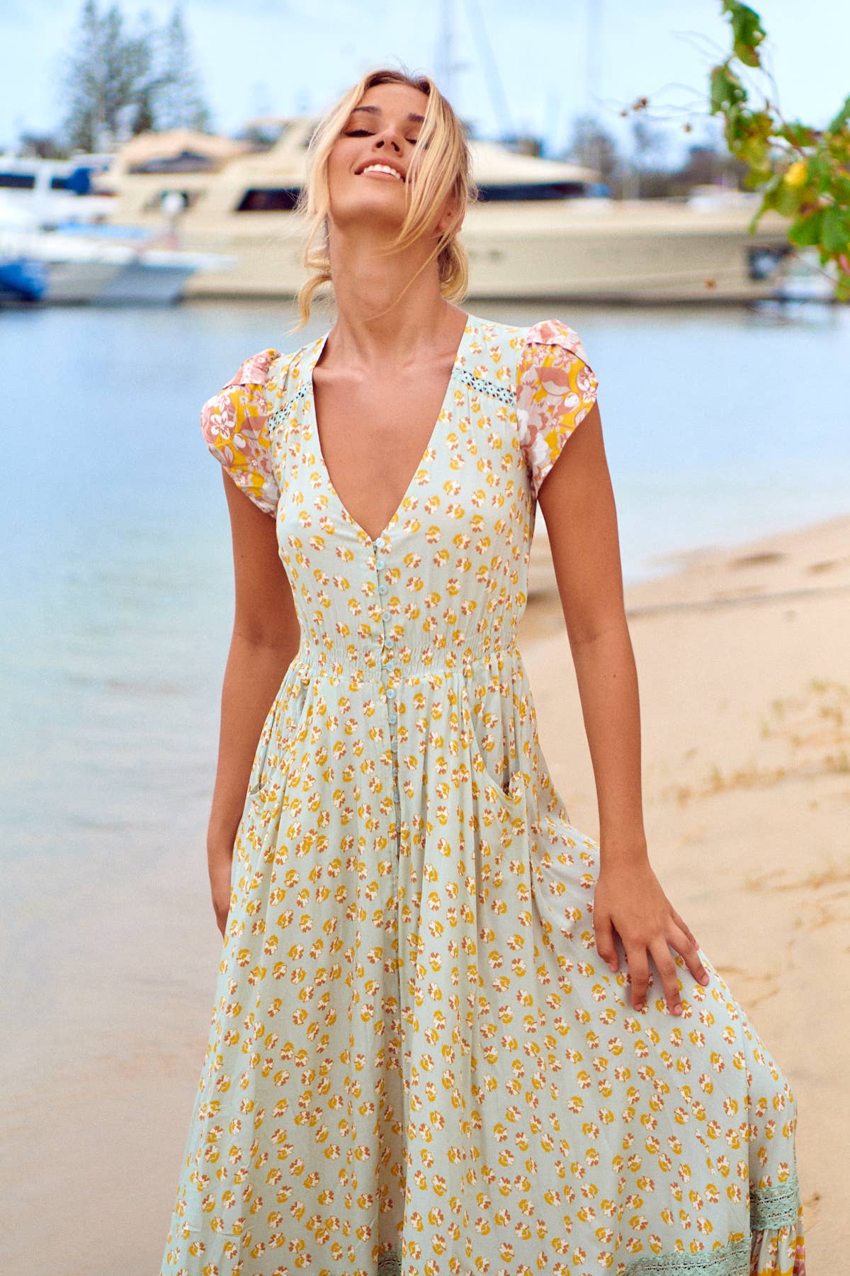MAISHA PRINT CARMEN MAXI DRESS