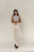 Nina Carter straight regular jeans Crème