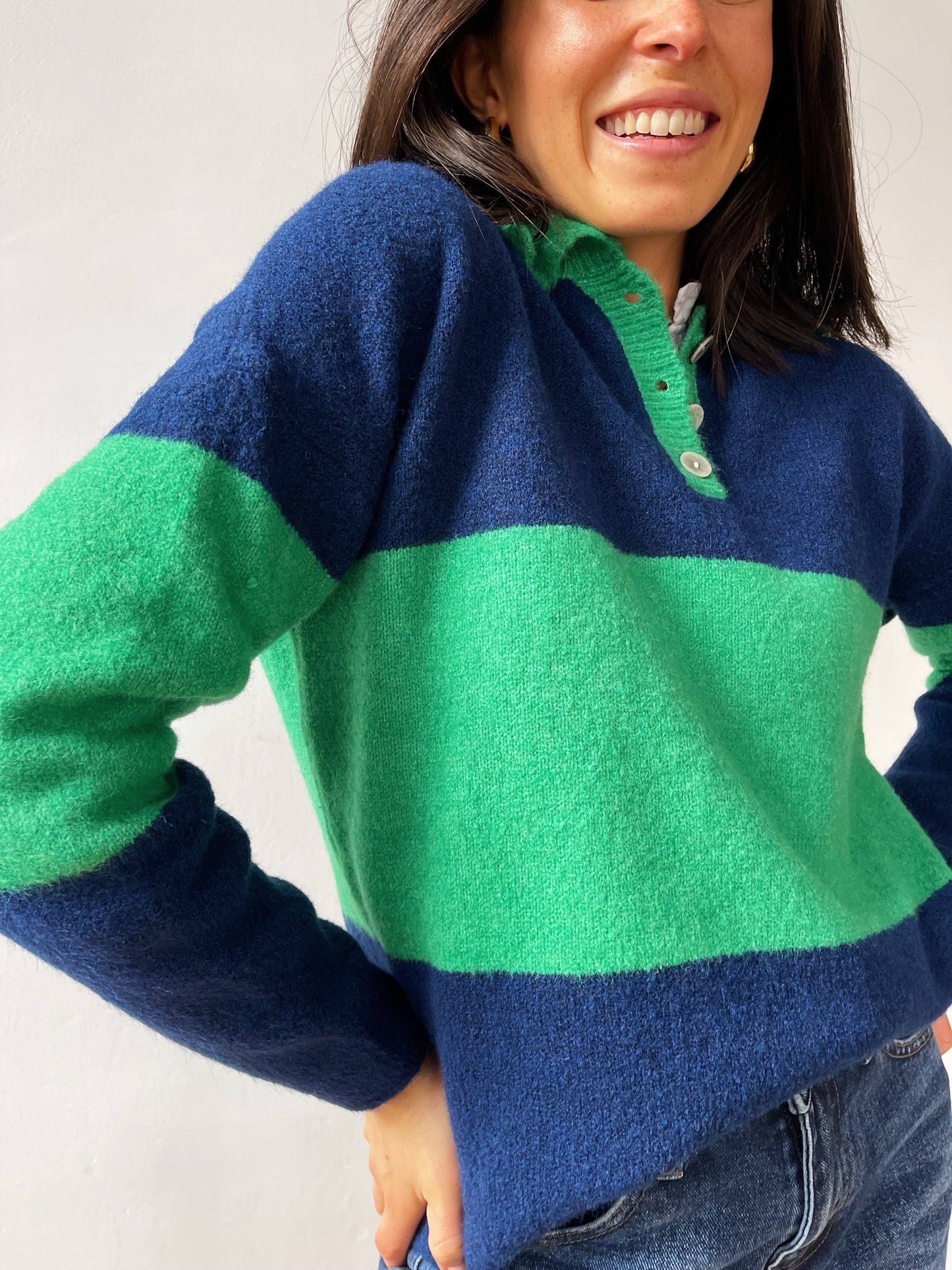 Paola Green and Blue Sweater