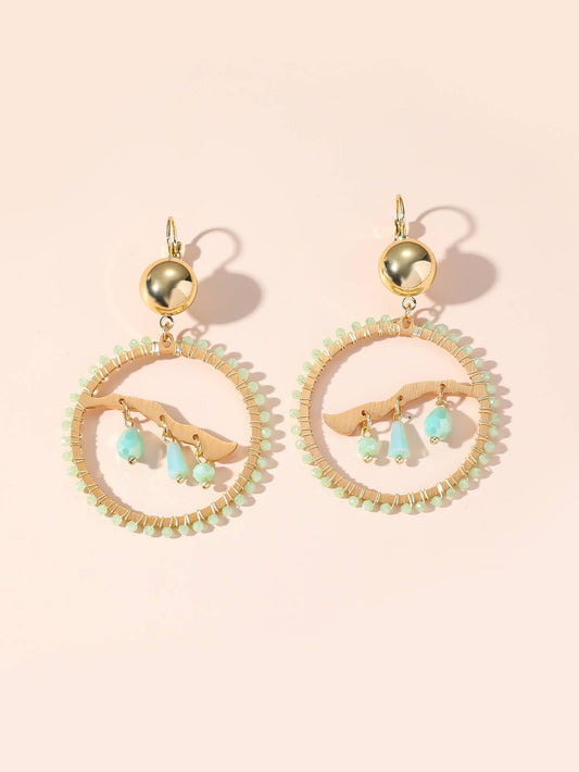 Sleeper earrings Green