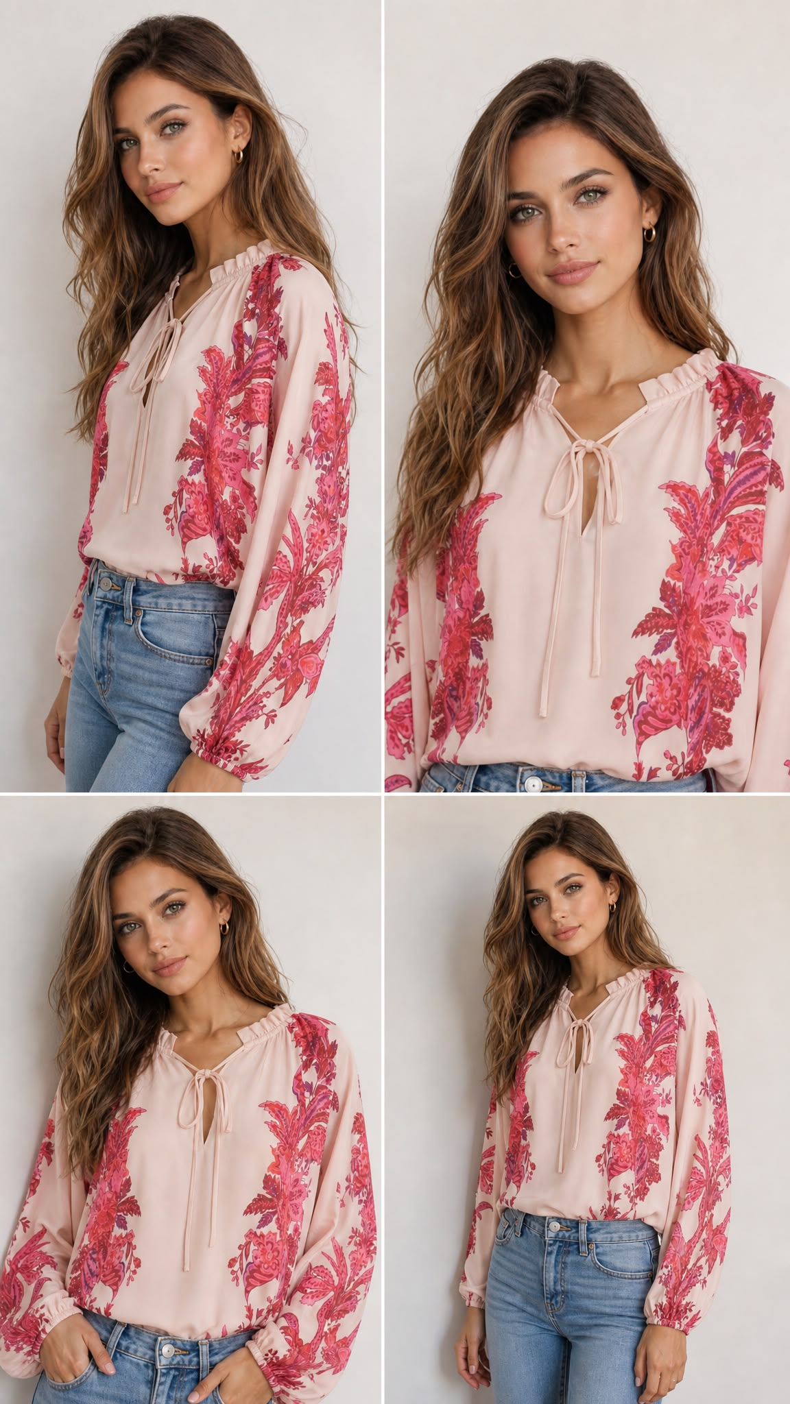 Printed top in Blush