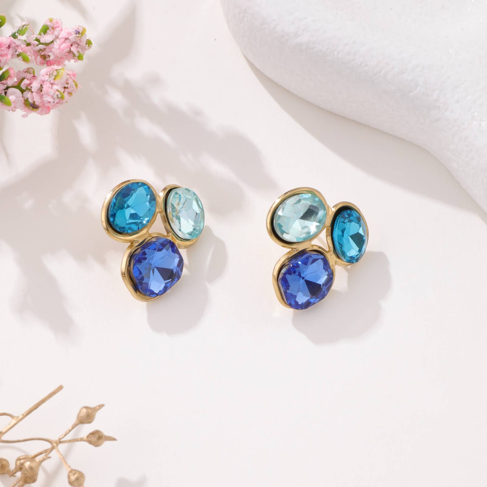 Stud earrings - Naïma: Blue