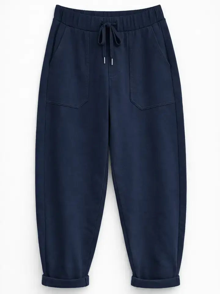 Jogging pants with an elastic waistband and a relaxed fit: navy