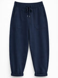 Jogging pants with an elastic waistband and a relaxed fit: navy