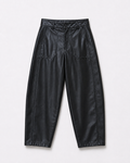Trendy leather-look barrel pants: Black