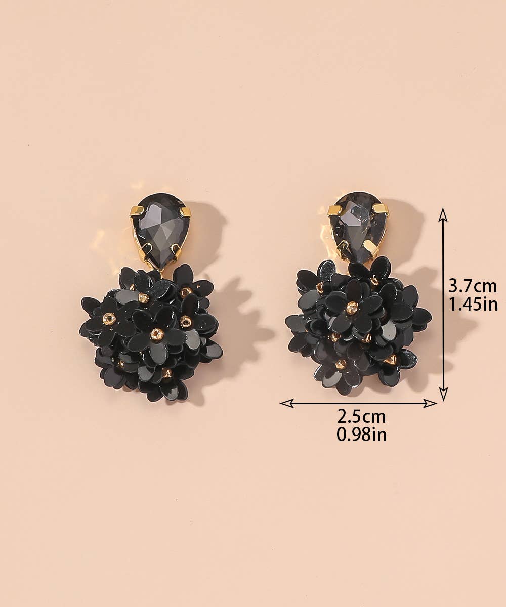 Stud earrings 25AHBOL015: Black