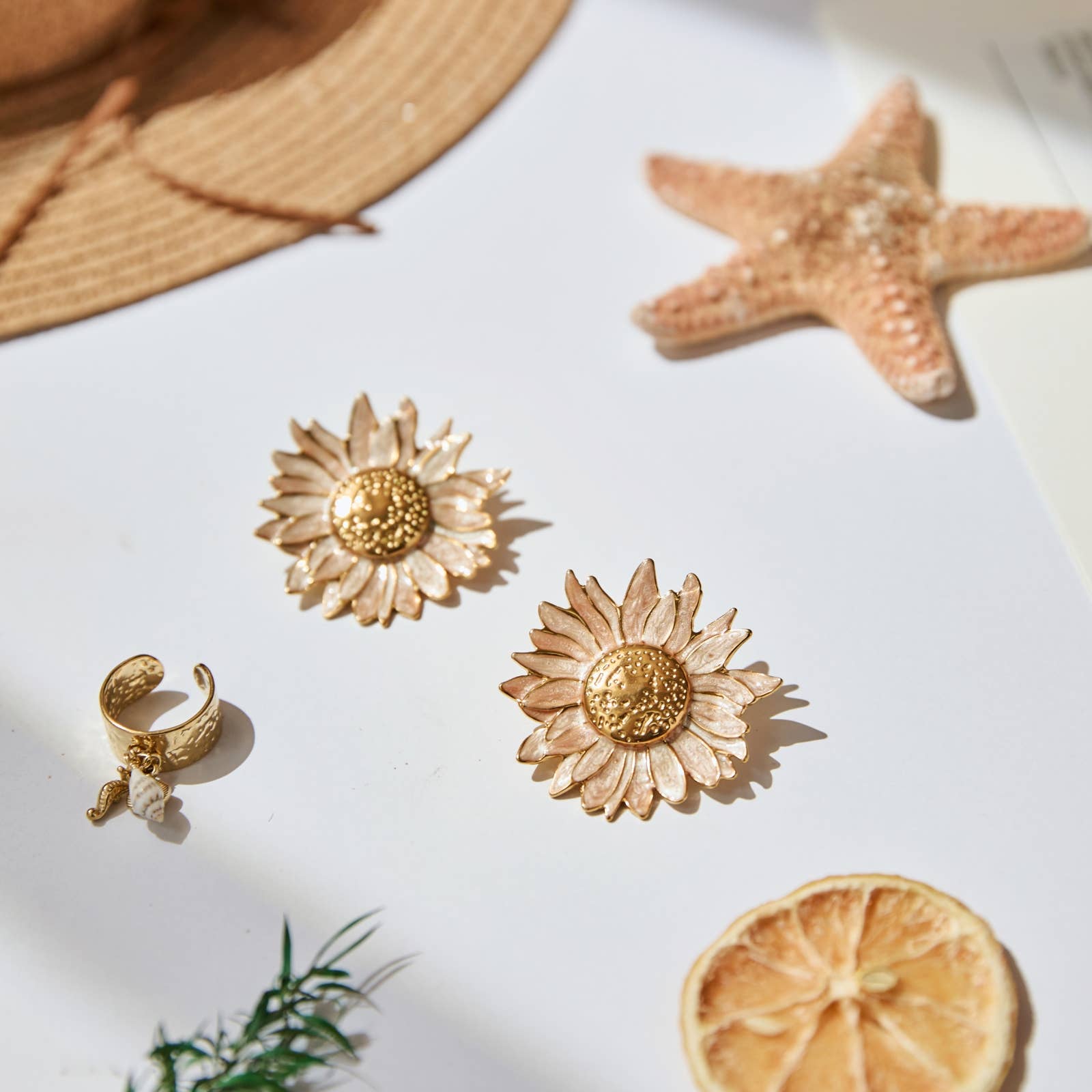 Earrings - Viviane: Beige