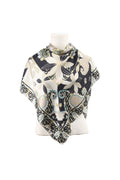 Printed Satin Square Floral & Paisley: Green