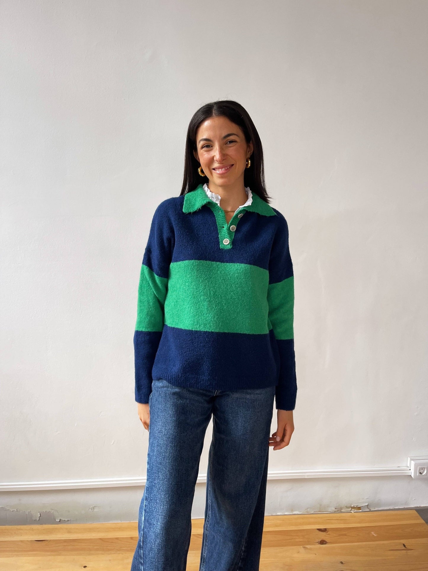 Paola Green and Blue Sweater