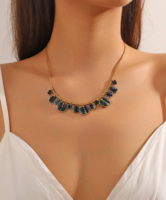 Crystal beads necklace: Blue