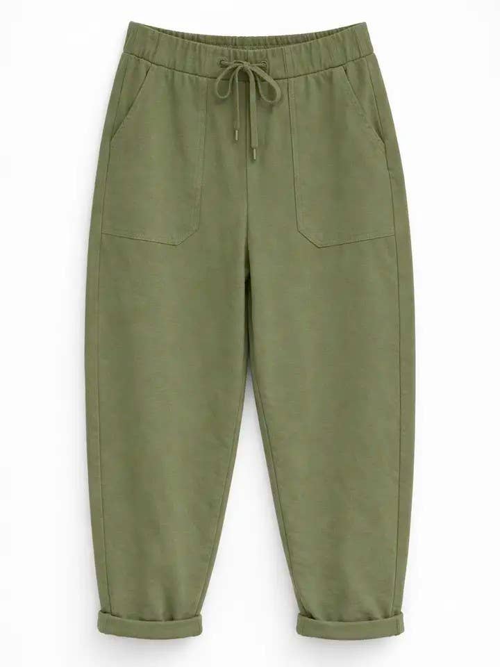 Jogging pants with an elastic waistband and a relaxed fit: Khaki