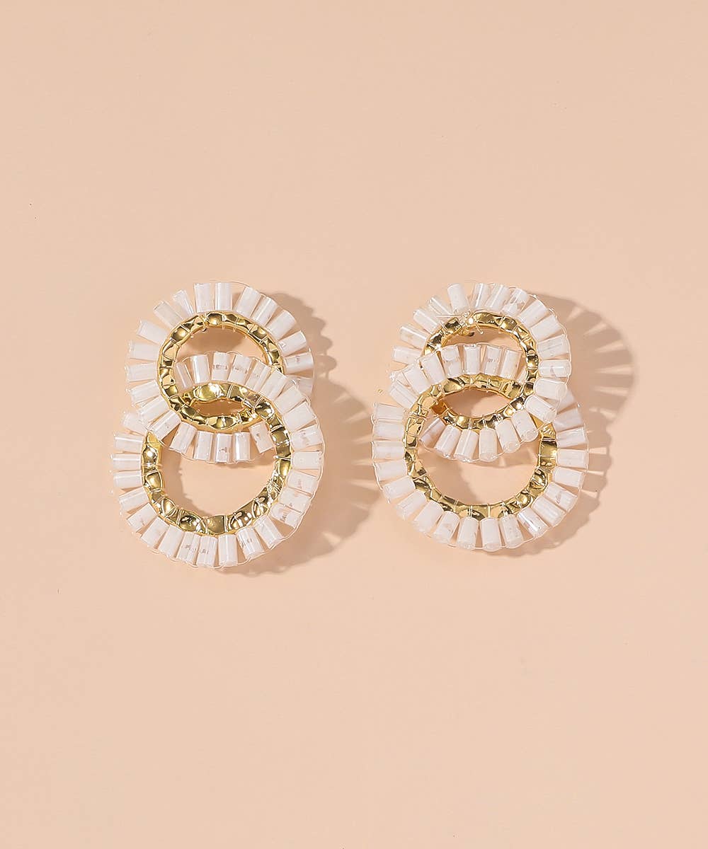 Stud earrings 25AHBOL029: White