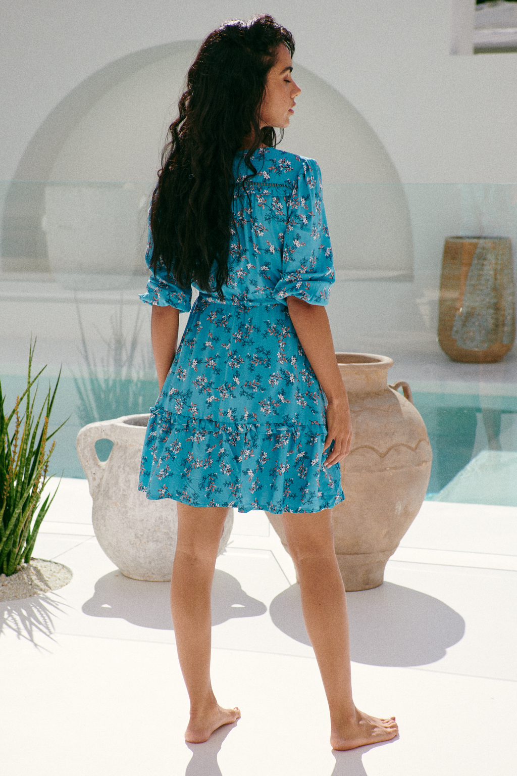 OCEAN EYES PRINT ANIKA MINI DRESS
