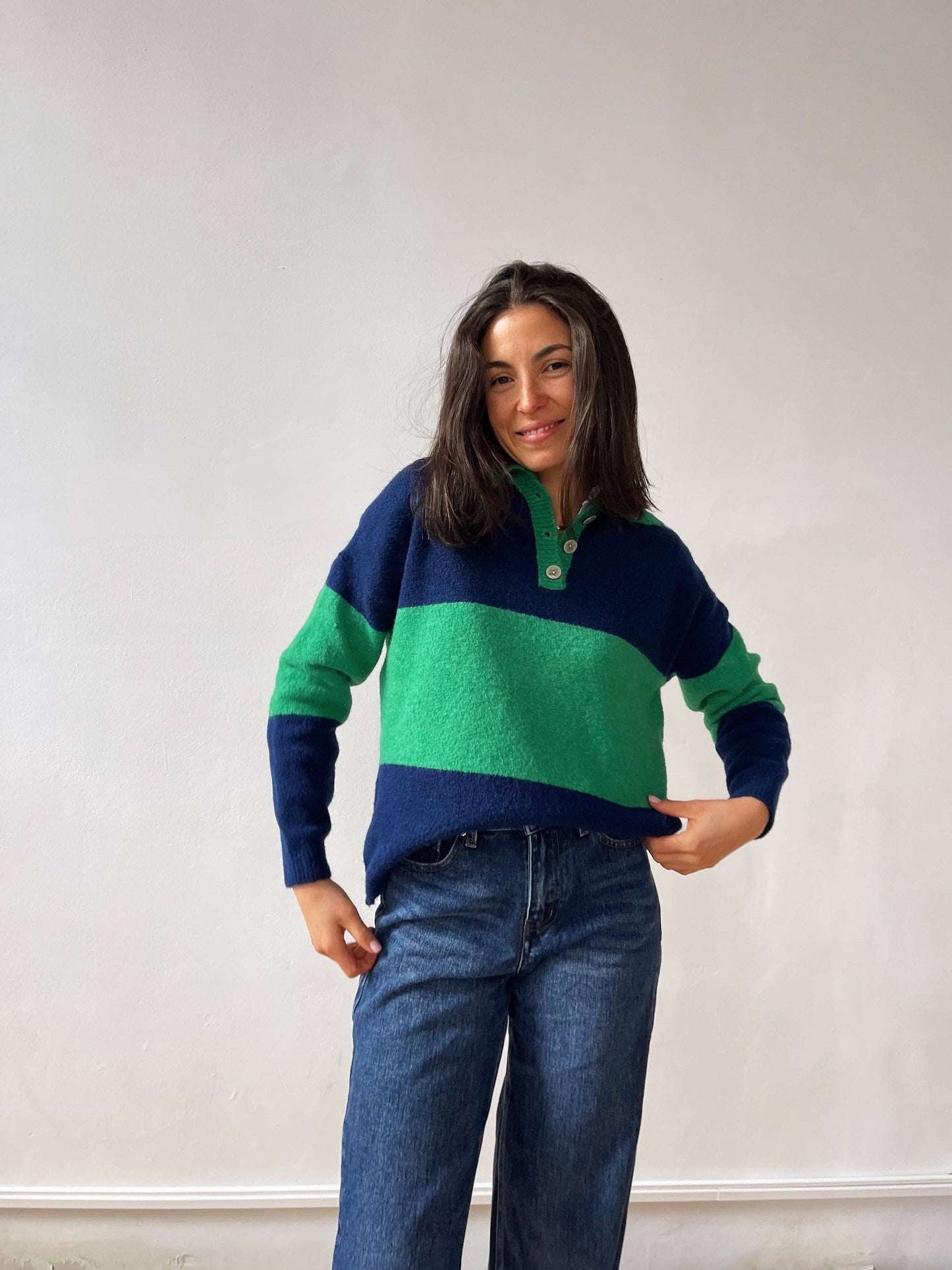 Paola Green and Blue Sweater