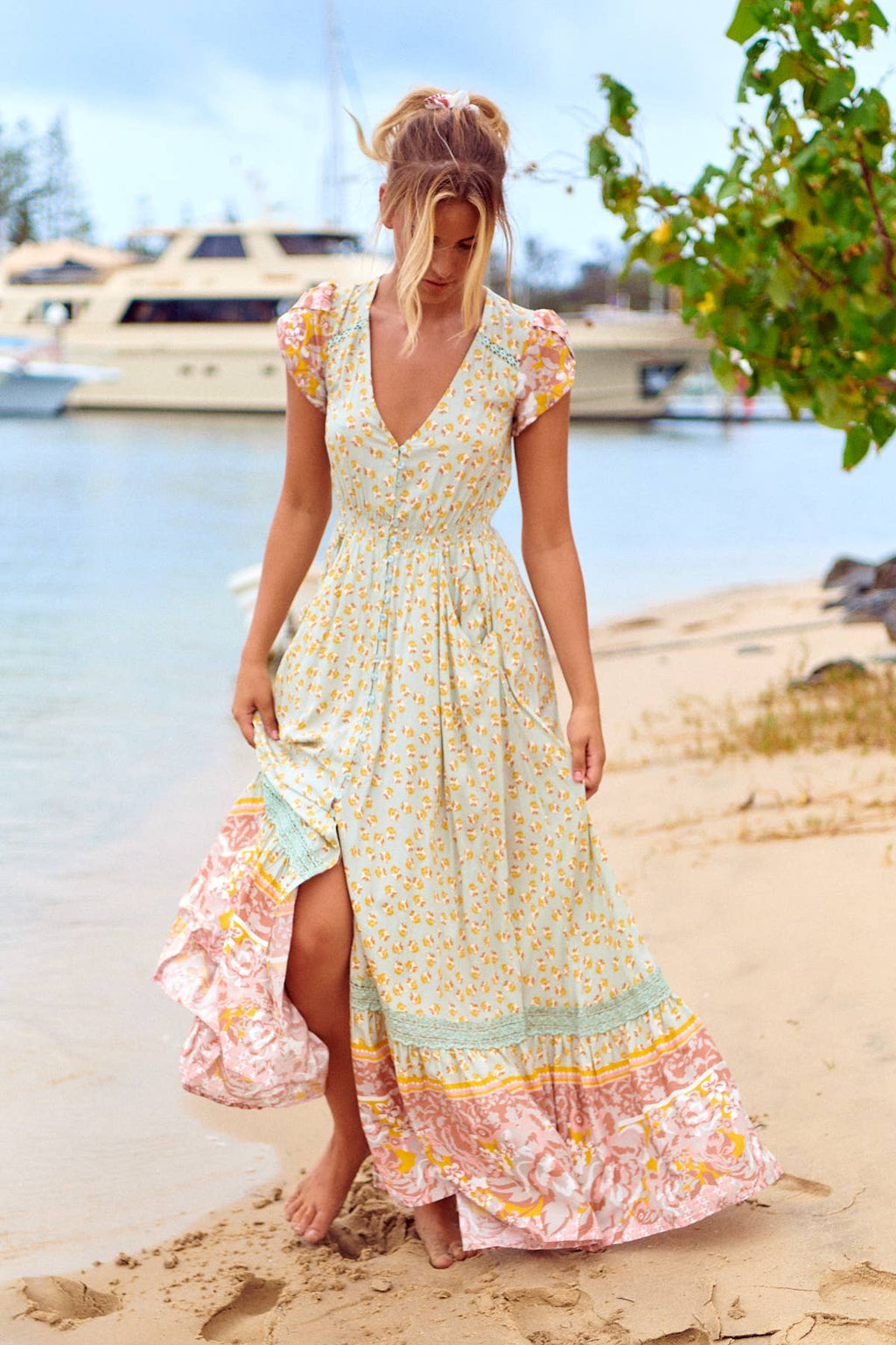 MAISHA PRINT CARMEN MAXI DRESS