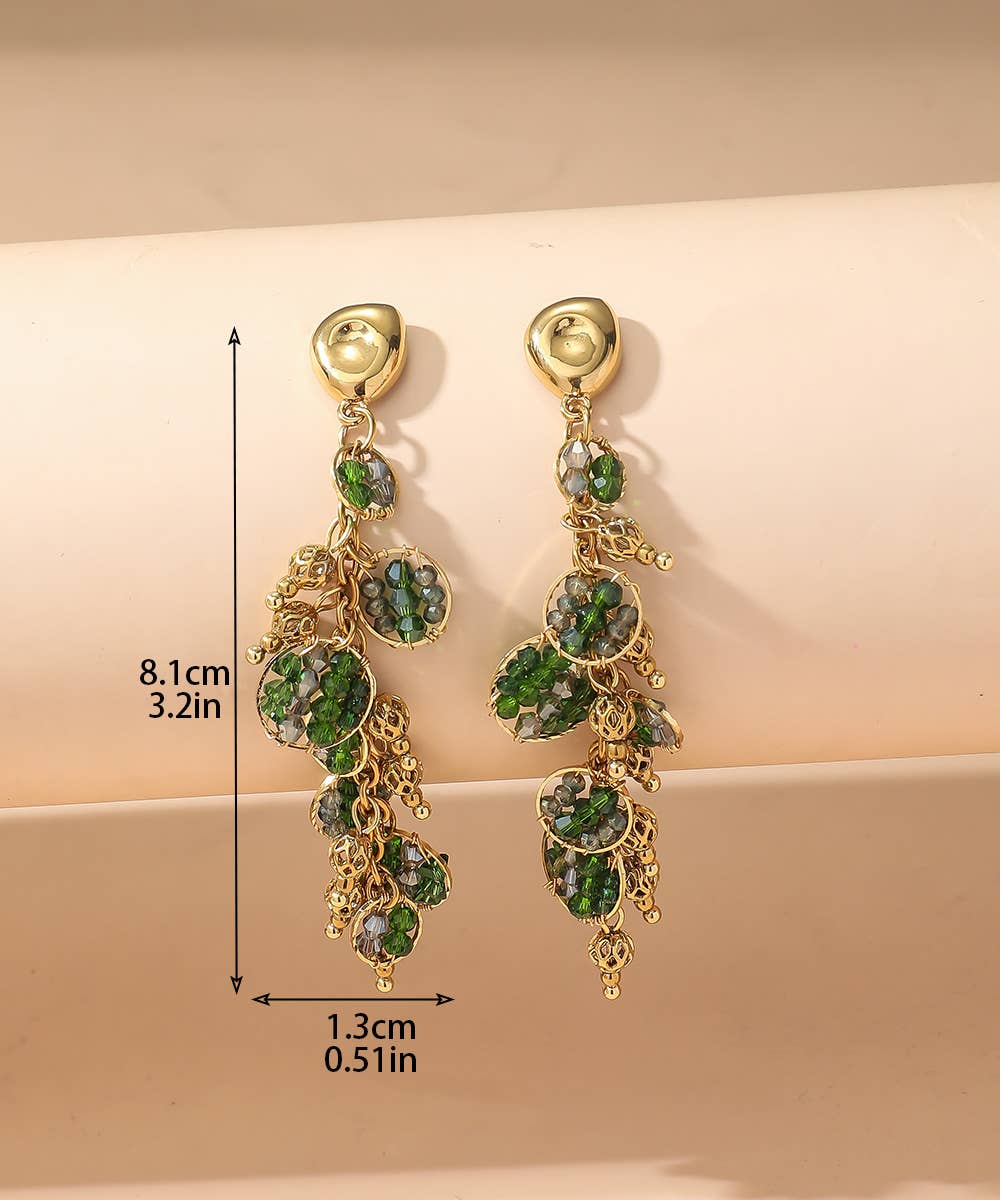 Stainless Steel Crystal Beads 25BOA002: Green