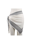 PRINTED TRIANGLE SCARF, SILK-TOUCH: White
