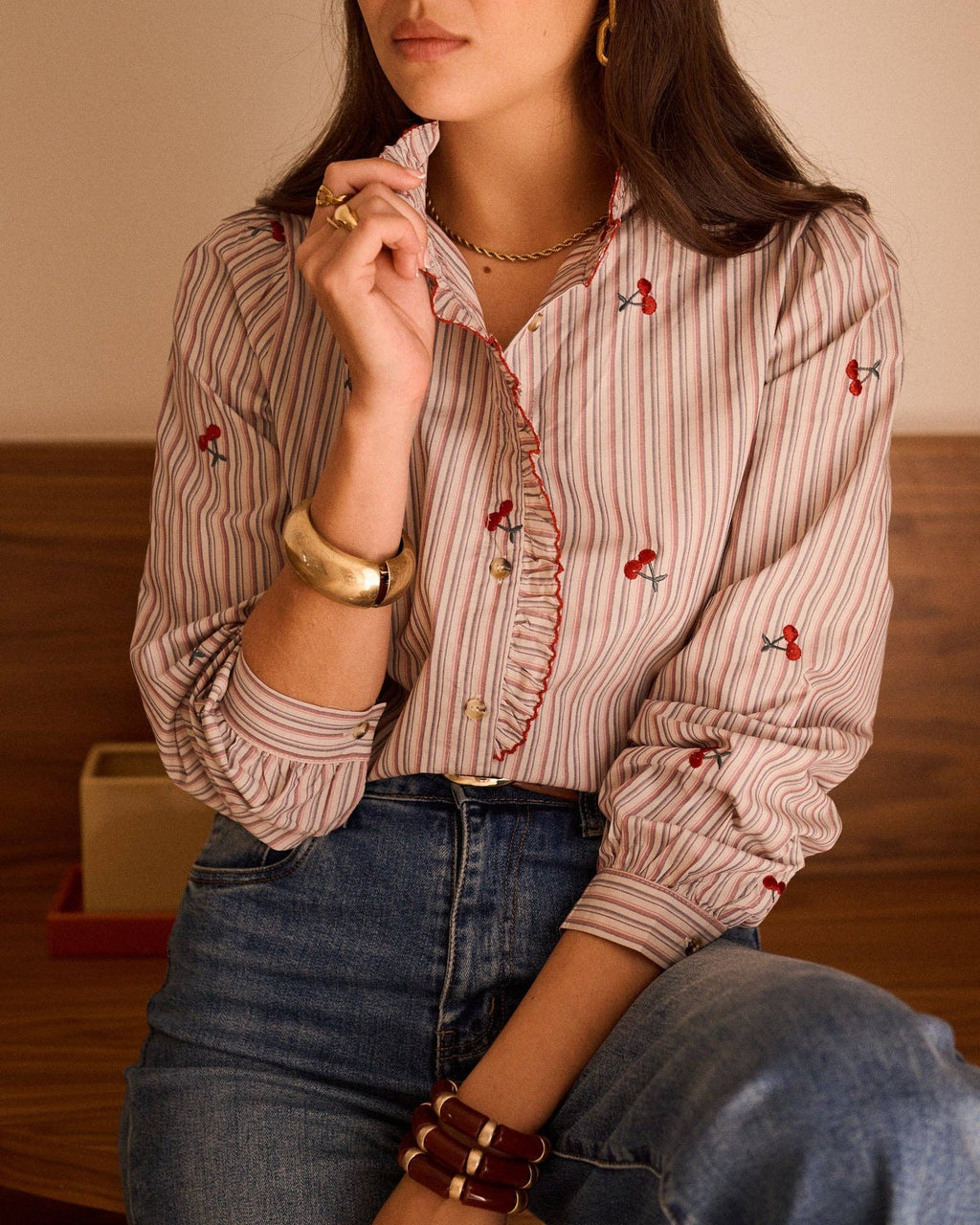 Lyna shirt: Beige