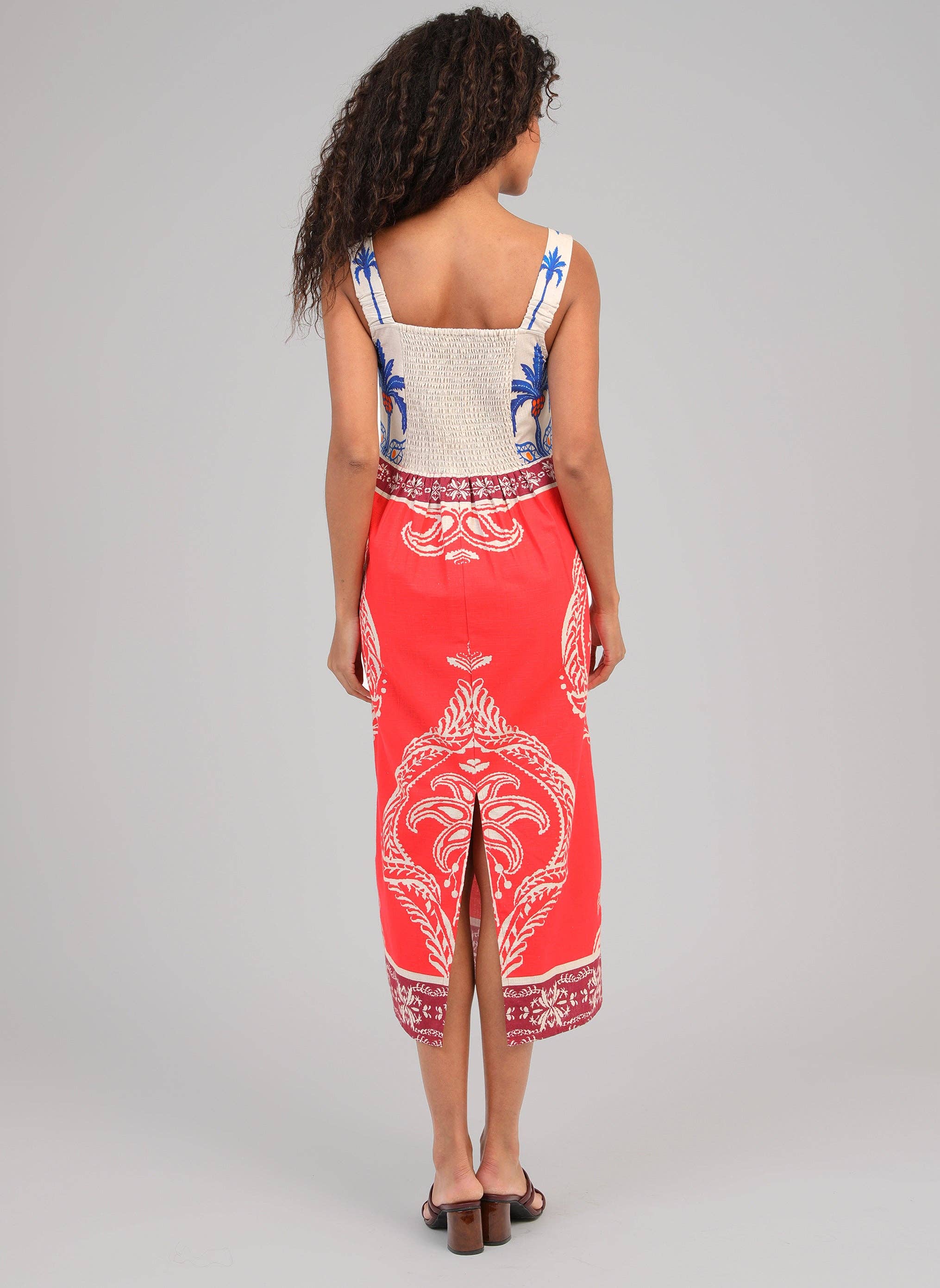 OLENIE midi dress Tivoli red