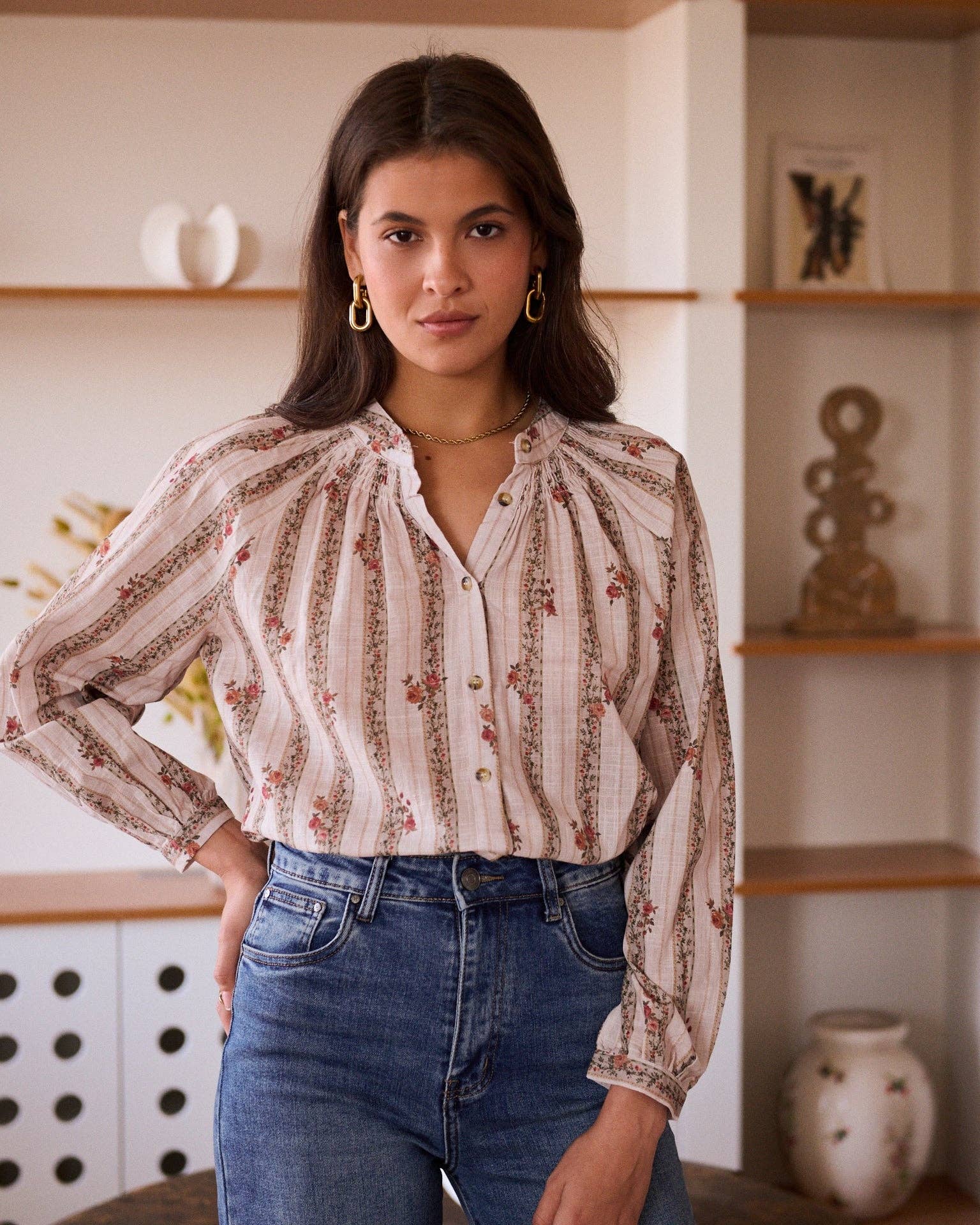 Héloïse Blouse: Taupe