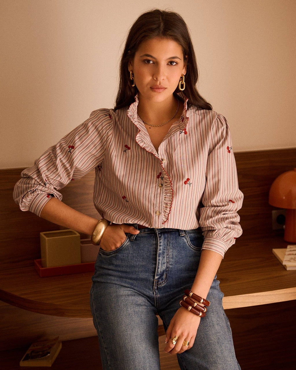 Lyna shirt: Beige