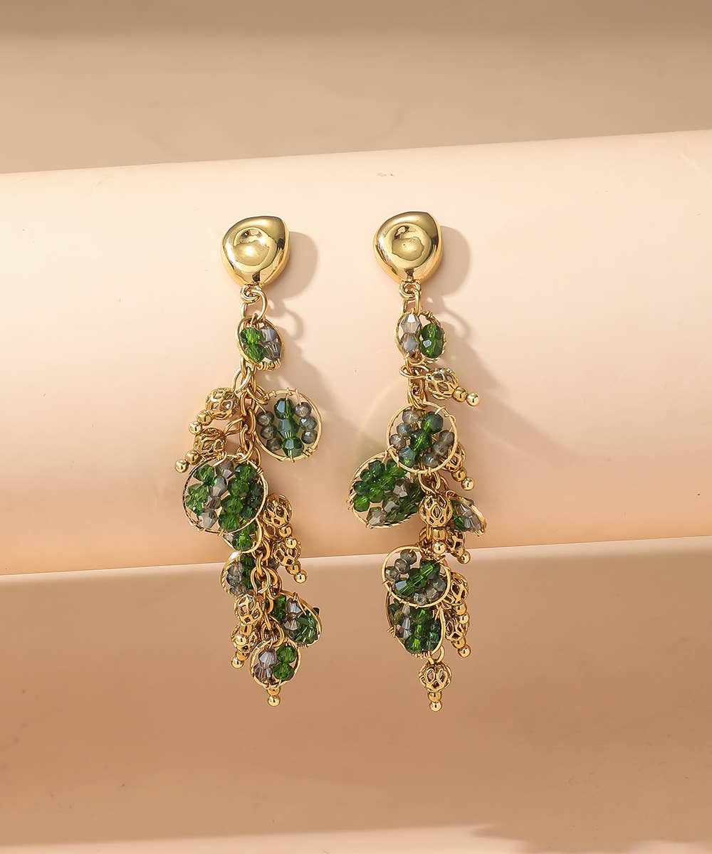 Stainless Steel Crystal Beads 25BOA002: Green