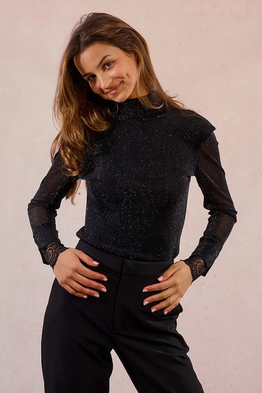 Mesh Shimmer Top