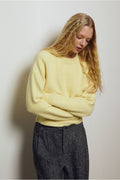 Ribbed cropped sweater in lemon