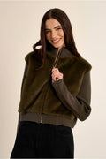 Zip up jacket in khaki