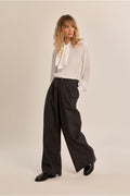 Wool look trouser in dark grey